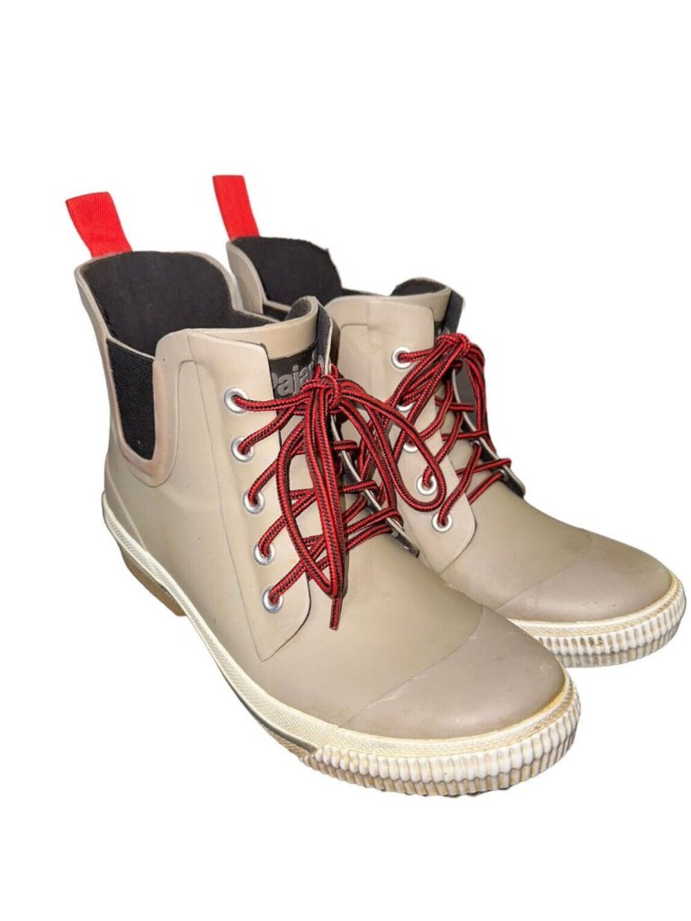 Pajar Canada Womens Lolita Short Rubber Lace Up Boots Size 7-7.5 Tan READ